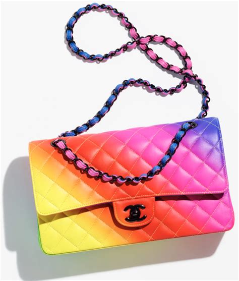 chanel handbag rainbkw|Chanel pink ref purses.